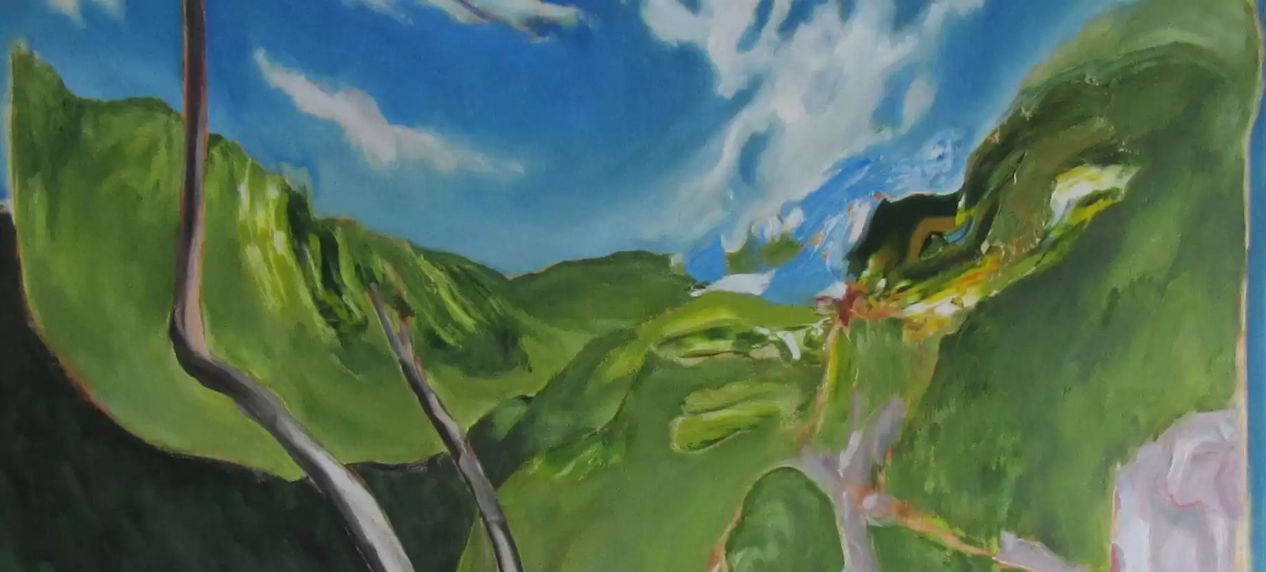 Oil painting by John Climenhage. Abstract landscape. Gestural brush strokes.