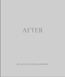 After catalogue cover. Dark grey text on a light grey background. Text reads: "After. Jeff, Alex, Nick, Charlie, and David Bierk."