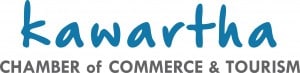 Kawartha Chamber of Commerce and Tourism logo. Blue and grey text on a white background.