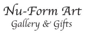 Nu-Form Art logo. Black text on a white background. Text reads: "Nu-Form Art Gallery and Gifts."