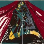 Sheila Butler, Figure in a Tent, 1984, lithograph on paper