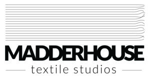Madderhouse Textile Studios logo. Series of stylized string graphic.