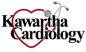 Kawartha Cardiology logo. Red and silver stethoscope in the shape of a heart.