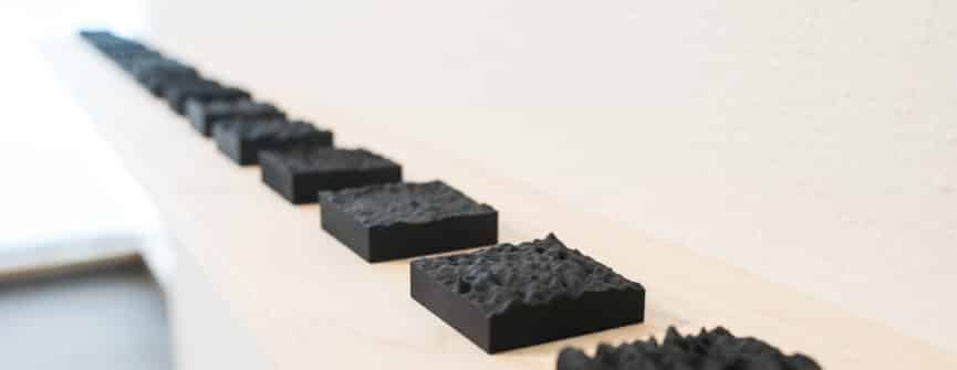 Elephant's Foot Surface Studies, 2017, 3D printed matte black plastic
