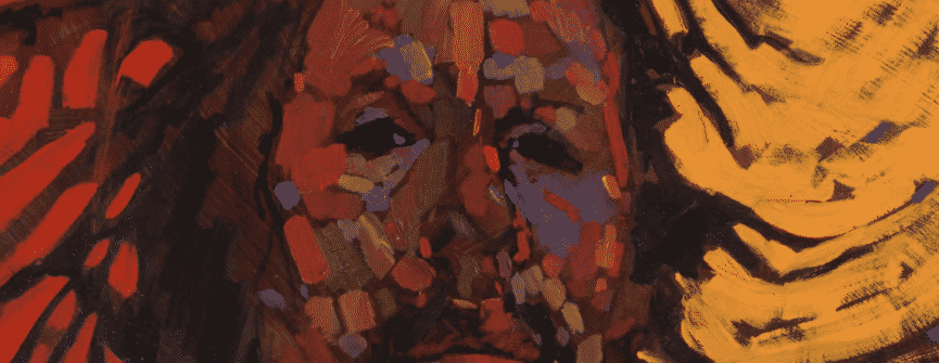 Detail: Arthur Shilling, Ojibway Dreams (Self Portrait 2), oil on canvas. Design by wedesign