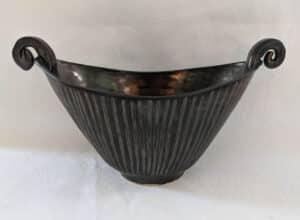 ceramic vessel with two curled handles