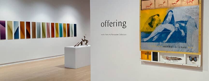 Installation view of Offering, works from the Permanent Collection at the Art Gallery of Peterborough