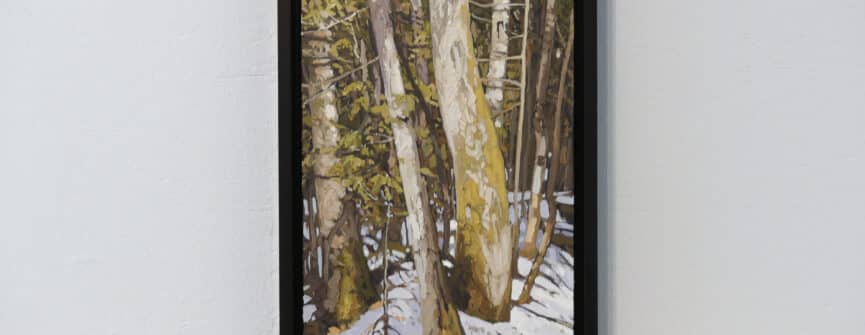 Lit Cedar, 2020, oil on canvas, 33