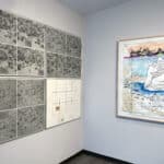 Left: Robin Mackenzie, A Print in Four Parts; Right: Anne Meredith Barry, Coastal Journey #2: Past the Dog Island