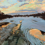 Otonabee River From Inverlea Bridge, 2021, oil on canvas, 48