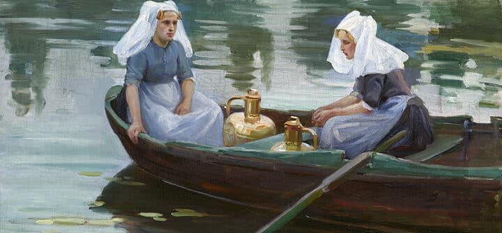 Laura Muntz-Lyall, On the River, Holland, 1893, oil on canvas. Gift of the Peterborough Teachers College, 1973.