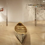 installation view of Brad Copping's, setting afloat on a river featuring (from left):