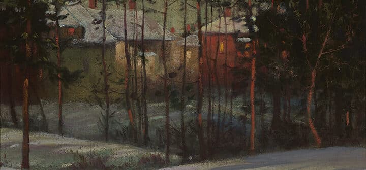George Reid, Winter Sunset, 1915, oil on canvas, gift of the Peterborough Teacher's College, 1973