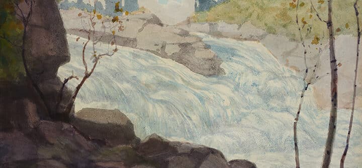 George Reid, Magpie Falls, 1936, watercolour on paper, Gift of the Peterborough Teacher's College, 1973